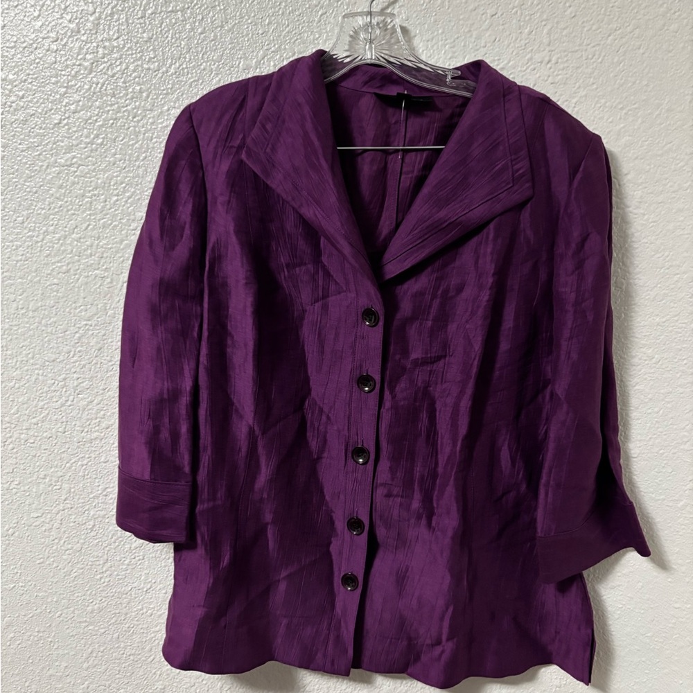 Classiques Entier Purple Textured Button Jacket